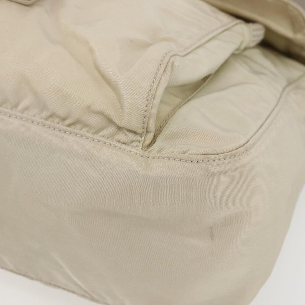 Authentic PRADA Shoulder Bag Nylon Beige Silver - Picture 2 of 16